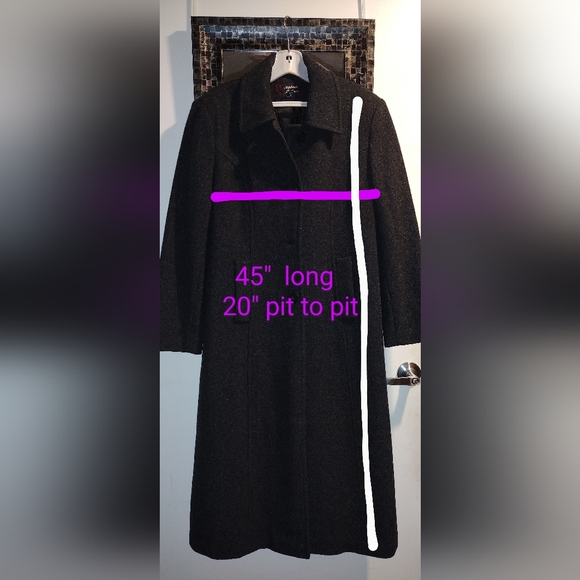 ♥️Stephanie Mathews 100% wool long coat size 8 missy used excellent condition, - Picture 7 of 8